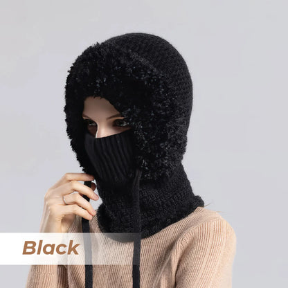 🎄Christmas Sale 50% OFF⛄️ Women’s Thermal Knit Hood – Fleece-Lined Winter Hat, Neck Warmer & Face Cover Combo