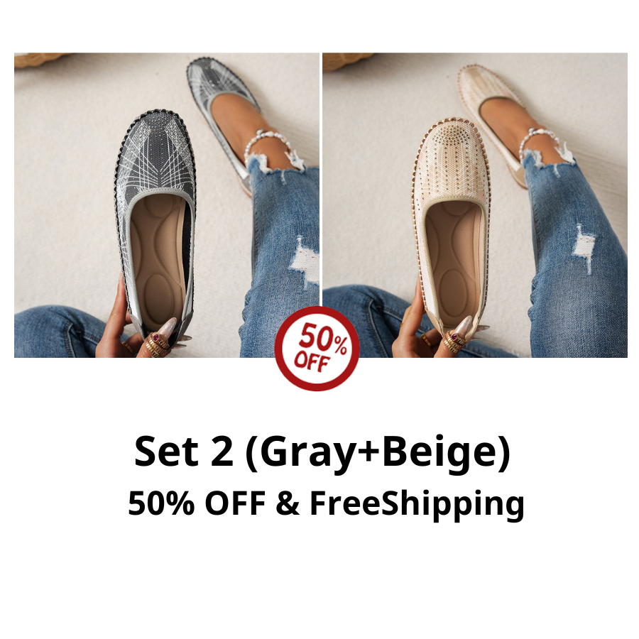 🔥Last Day 50% OFF🔥 Solid Color Flat Shoes, Lightweight, Anti-Slip, Breathable, Orthopedic, Casual, Plain Toe For Women
