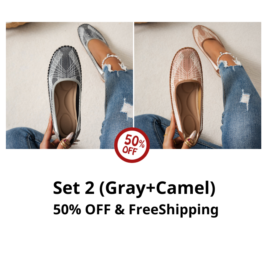 🔥Last Day 50% OFF🔥 Solid Color Flat Shoes, Lightweight, Anti-Slip, Breathable, Orthopedic, Casual, Plain Toe For Women