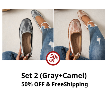 🔥Last Day 50% OFF🔥 Solid Color Flat Shoes, Lightweight, Anti-Slip, Breathable, Orthopedic, Casual, Plain Toe For Women