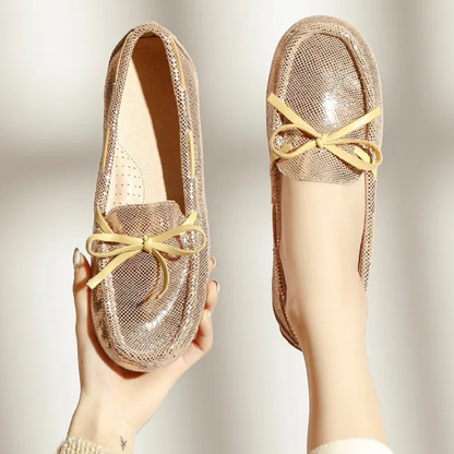 2025 Women’s Genuine Leather Flat Shoes – Casual Slip-On Loafers, Soft Moccasins for Daily Wear & Driving