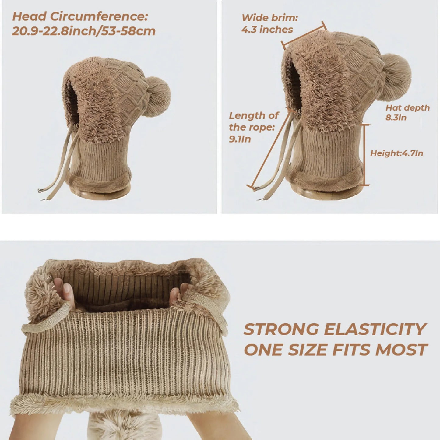 🎄Christmas Sale 50% OFF⛄️ Women’s Thermal Knit Hood – Fleece-Lined Winter Hat, Neck Warmer & Face Cover Combo