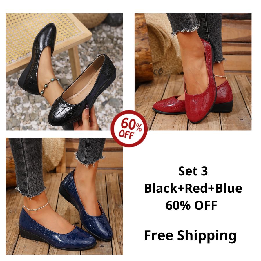 Women's anti-slip round toe slip-on loafers