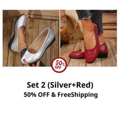 Women's anti-slip round toe slip-on loafers