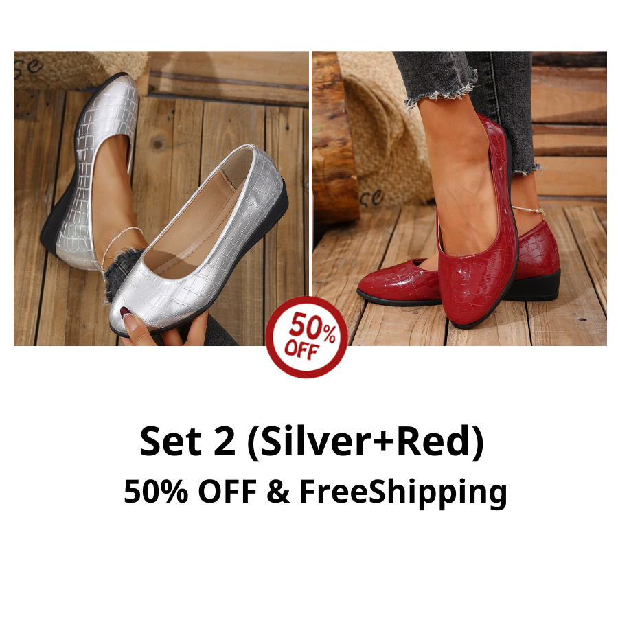 Women's anti-slip round toe slip-on loafers